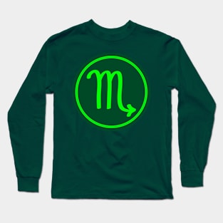 Cool Green Scorpio Symbol Long Sleeve T-Shirt